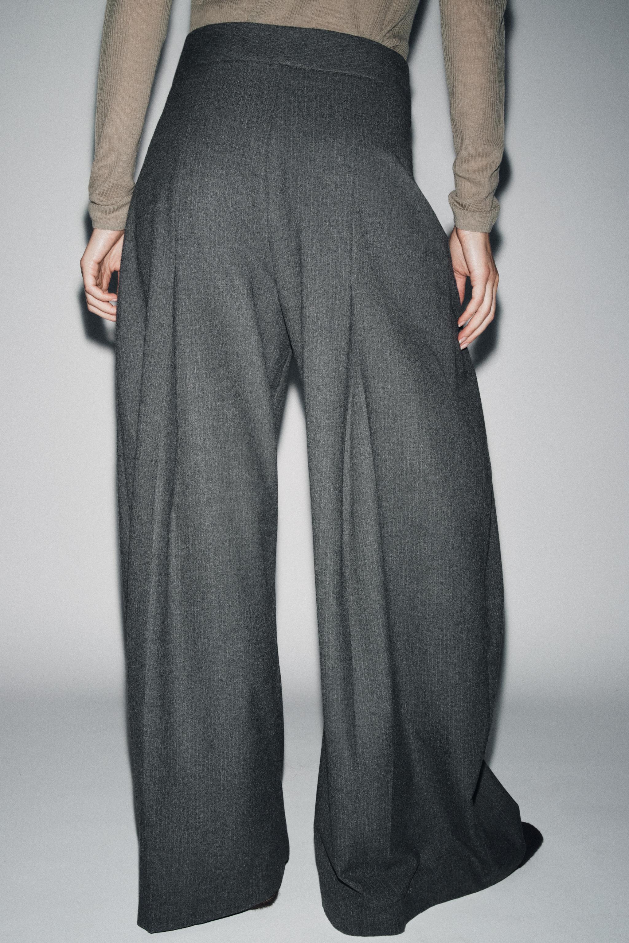 ZW COLLECTION PINSTRIPE WIDE LEG PLEATED PANTS