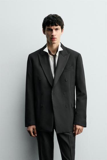 VESTE DE SMOKING À BOUTONNAGE CROISÉ - Noir de Zara - Image 1