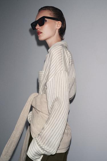 CHEMISE RAYURES ZW COLLECTION - Blanc / Noir de Zara - Image 3