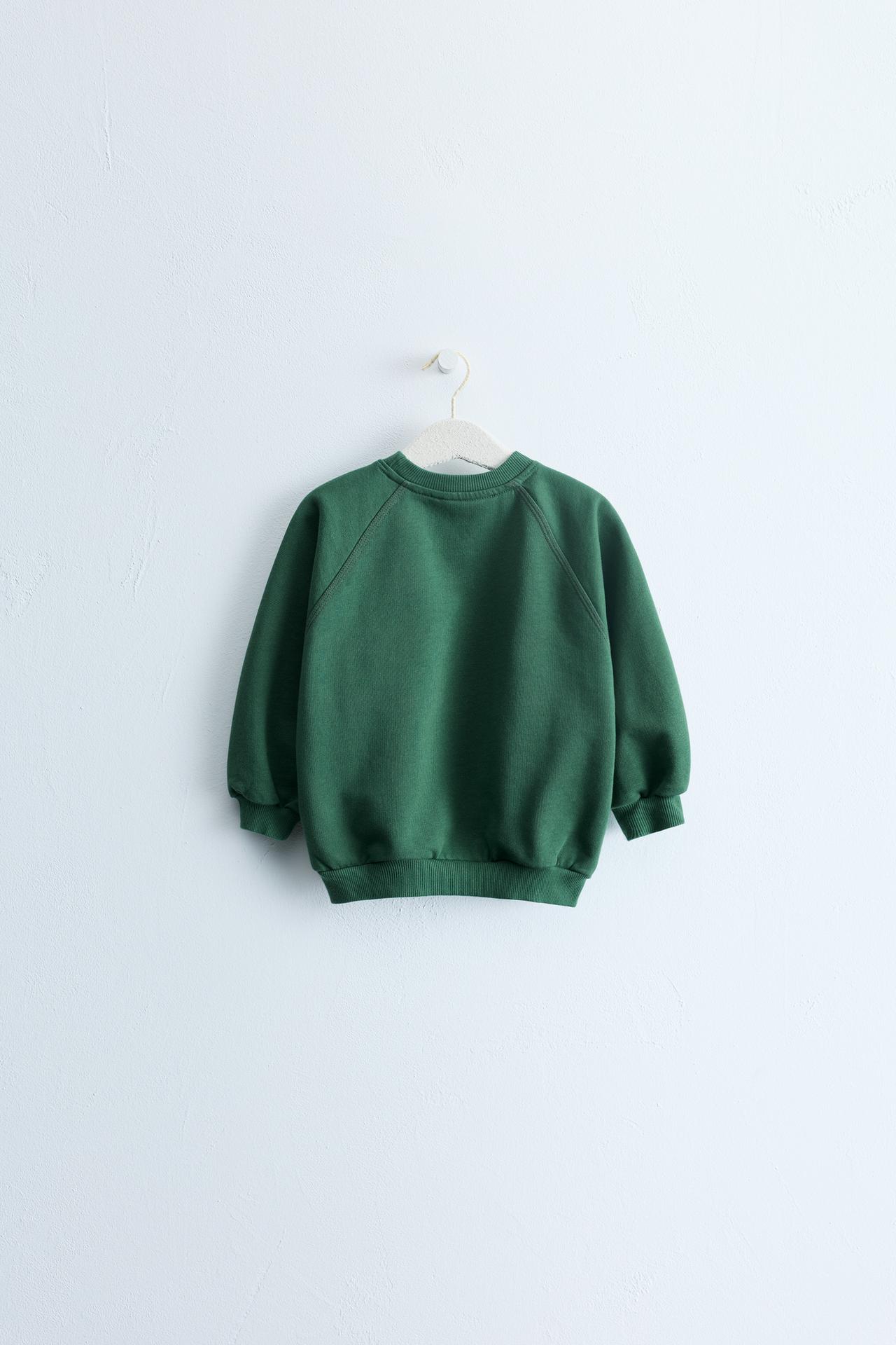 ZARA TIMELESS PLAIN SWEATSHIRT — GREEN