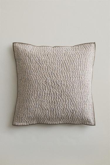 FLORAL PRINT CUSHION COVER - Pearl grey by Zara - Image 4