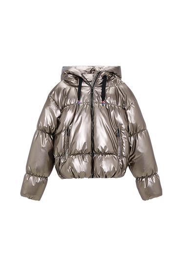 VINYL-EFFECT PUFFER COAT