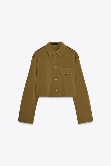 TAB DETAIL CROP SHIRT - Oil by Zara