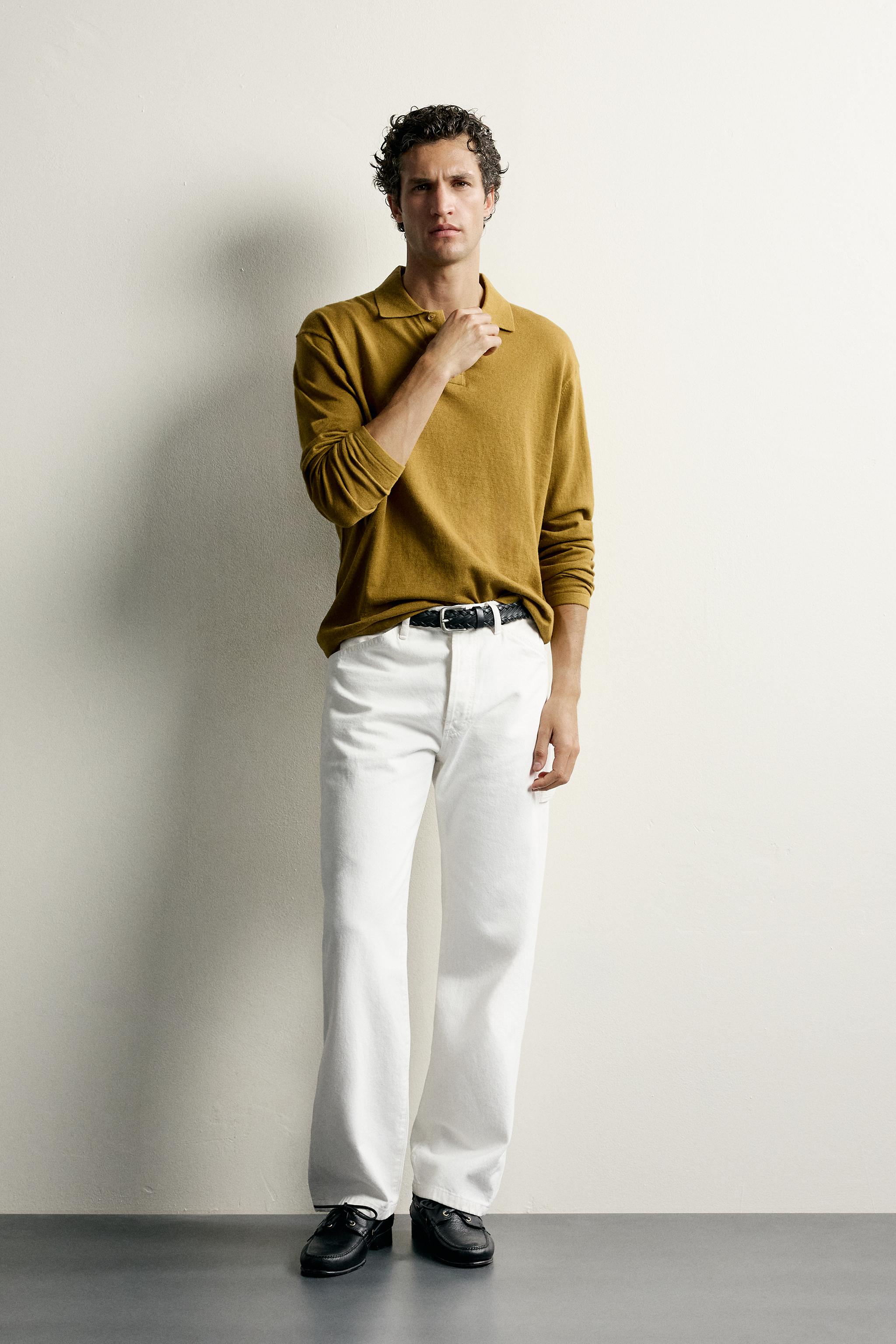 COTTON-CASHMERE KNIT POLO