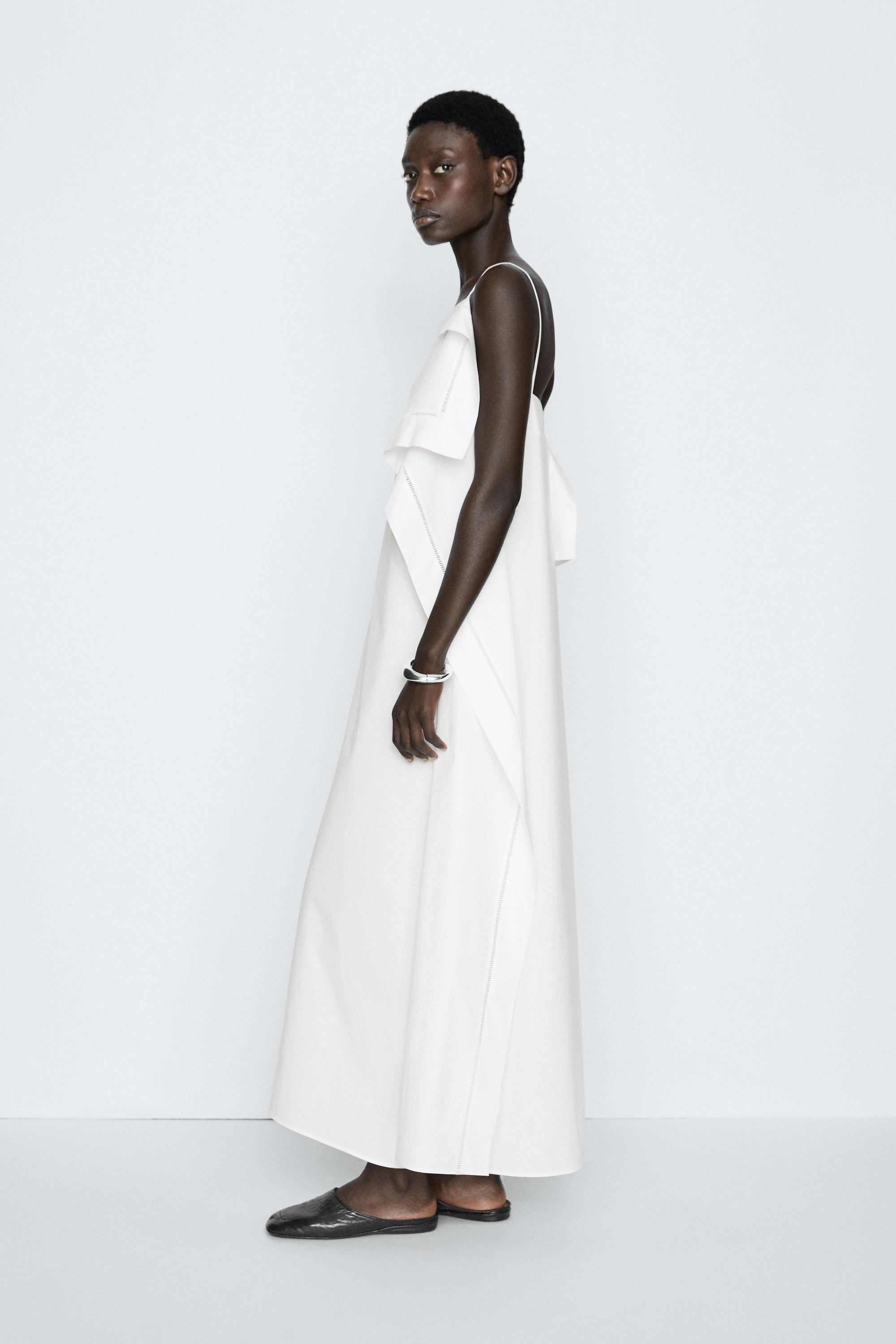 Asymmetric ruffle midi dress - STUDIO