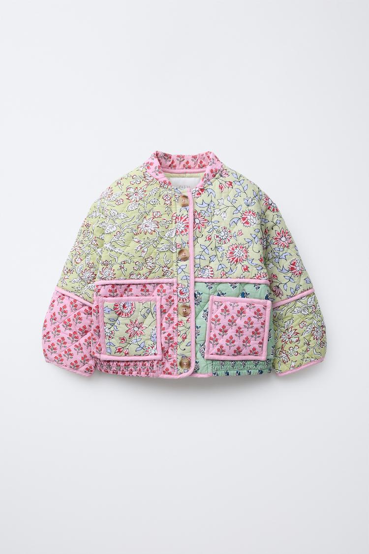 FLORAL QUILTED JACKET Pink ZARA South Africa - Main Image