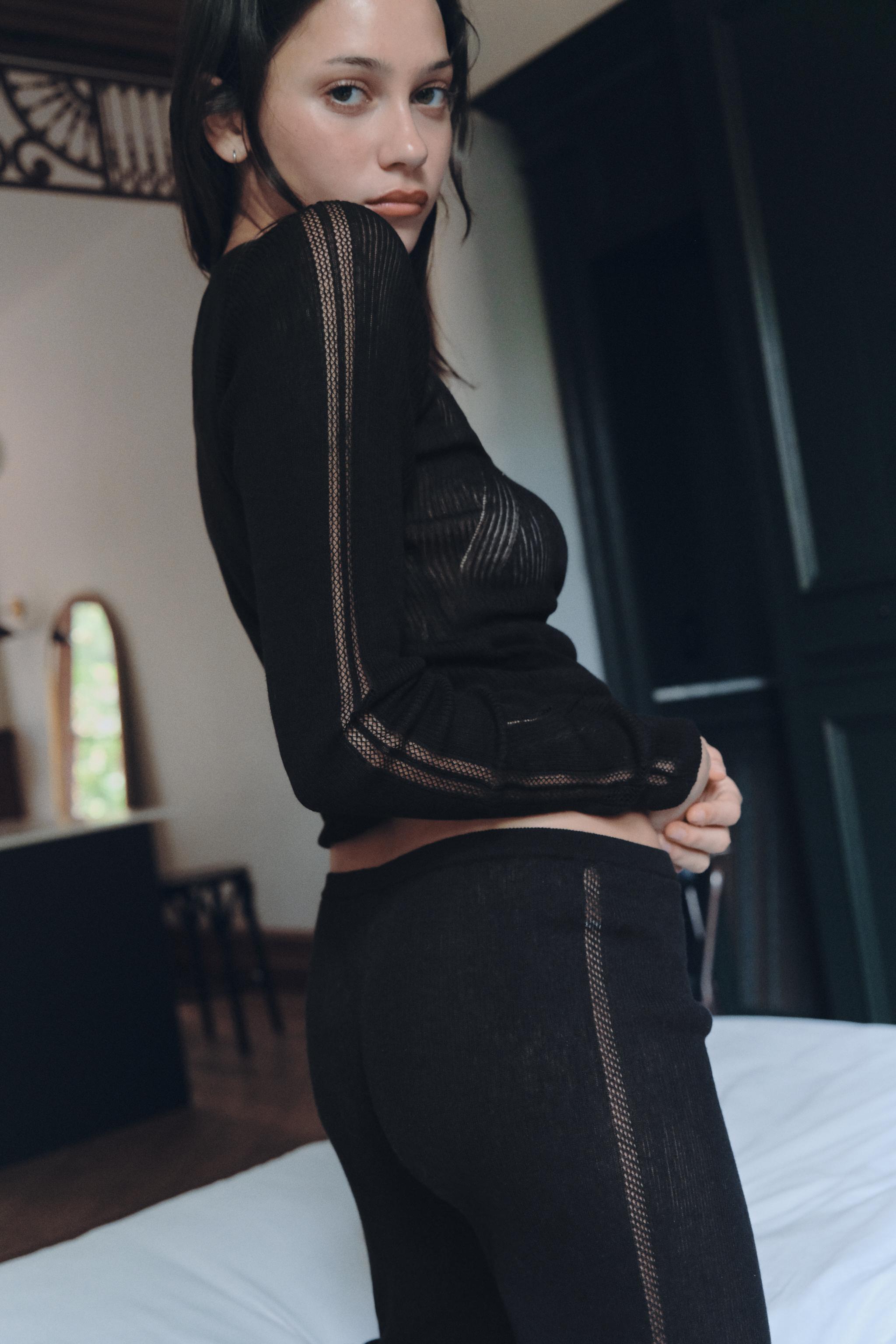RIB KNIT BUTTON T-SHIRT