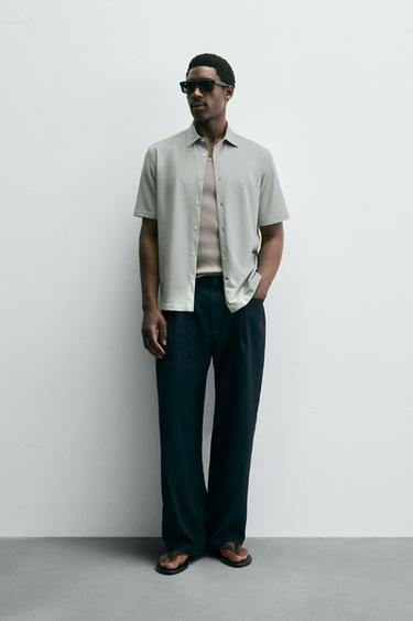 Zara KOŠULJA SOFT REGULAR KROJA – svetlozelena