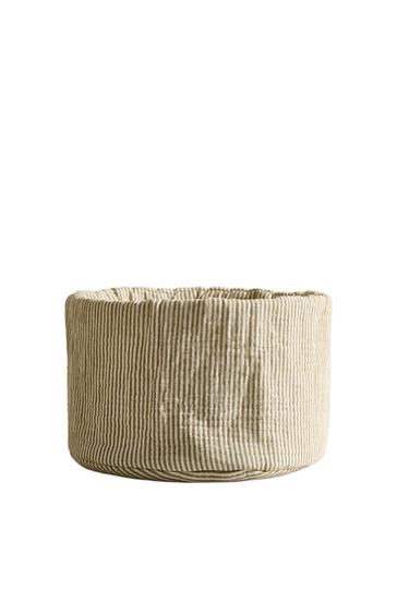 STRIPED MUSLIN ROUND BABY ORGANISER - Green by Zara