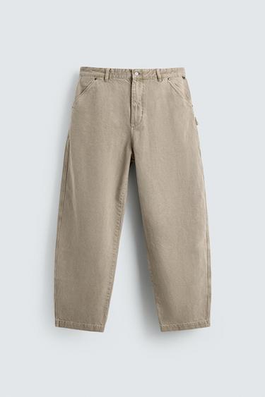 BALLOON FIT WASHED TROUSERS - Light sand by Zara - Image 6