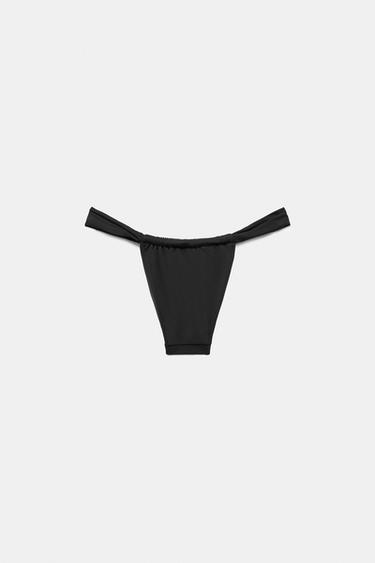 PLAIN MID-WAIST BIKINI BOTTOMS - Black by Zara - Image 4