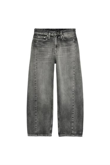 ZW COLLECTION MID-WAIST RELAXED FIT ANKLE JEANS - Grey by Zara
