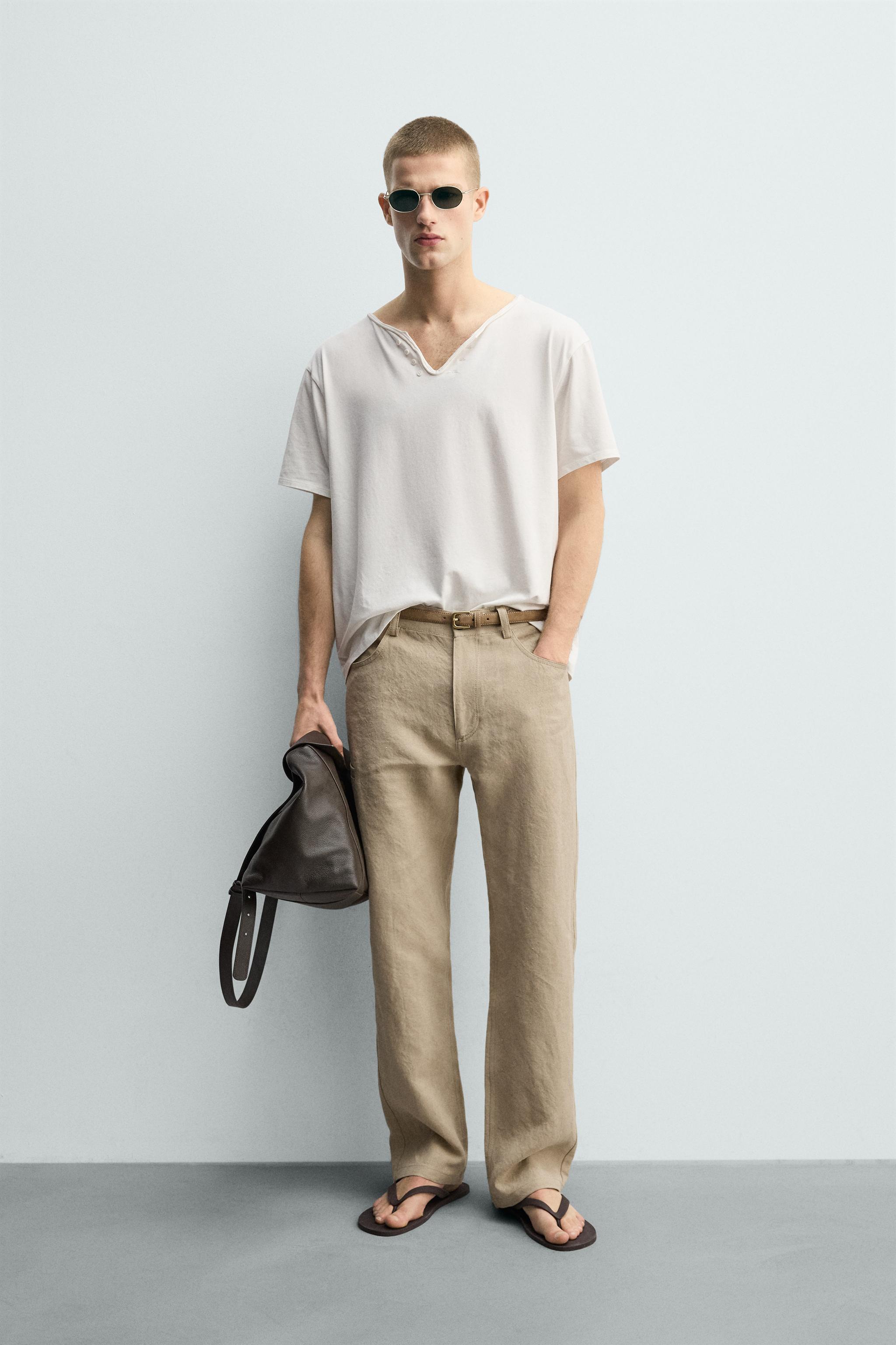 CAMISETA DECOTE DE BOTÕES IRREGULAR - Cru | ZARA Brasil