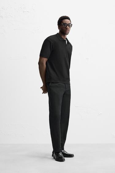 POLO STRUCTURE VERTICALE - Noir de Zara - Image 3