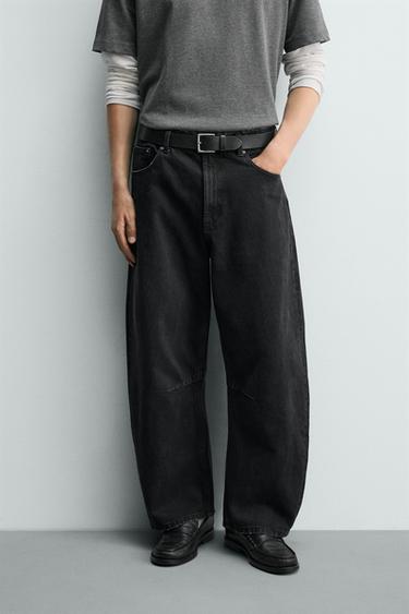 BARREL FIT TROUSERS - Black by Zara