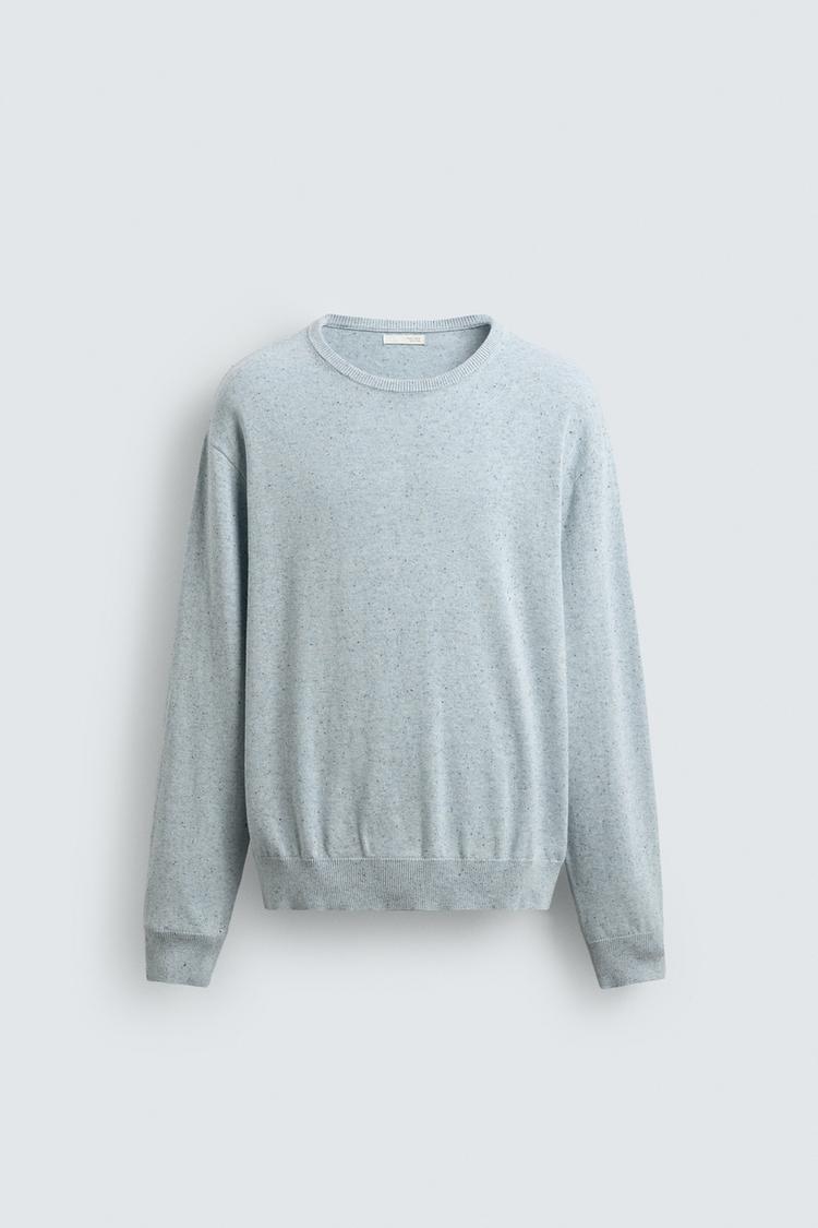 ZARA FLECKED COTTON BLEND JUMPER