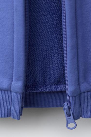 SWEAT UNI ZIPPÉ - Bleu de Zara - Image 3