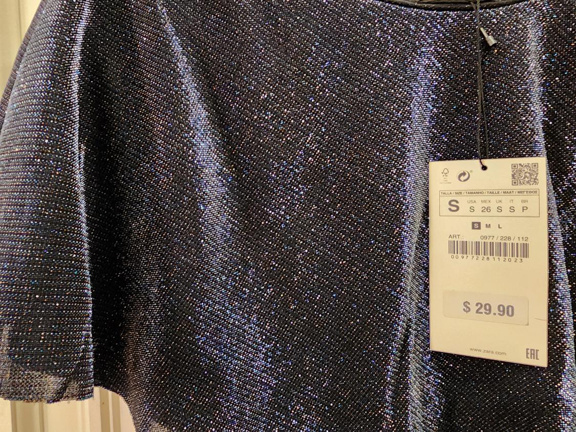 OFF SHOULDER ASYMMETRICAL LAYERED SPARKLY TOP - Image 6