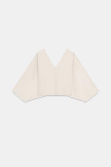 BLOUSE EN MAILLE BIMATIÈRE - Écru de Zara - Image 4