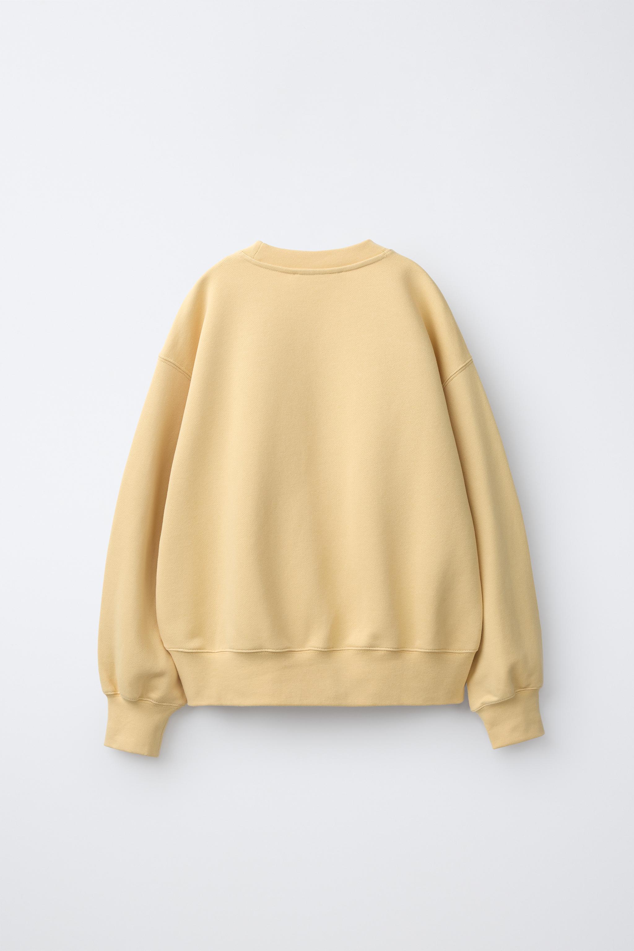 PLAIN LOGO PRINT SWEATSHIRT — Yellow