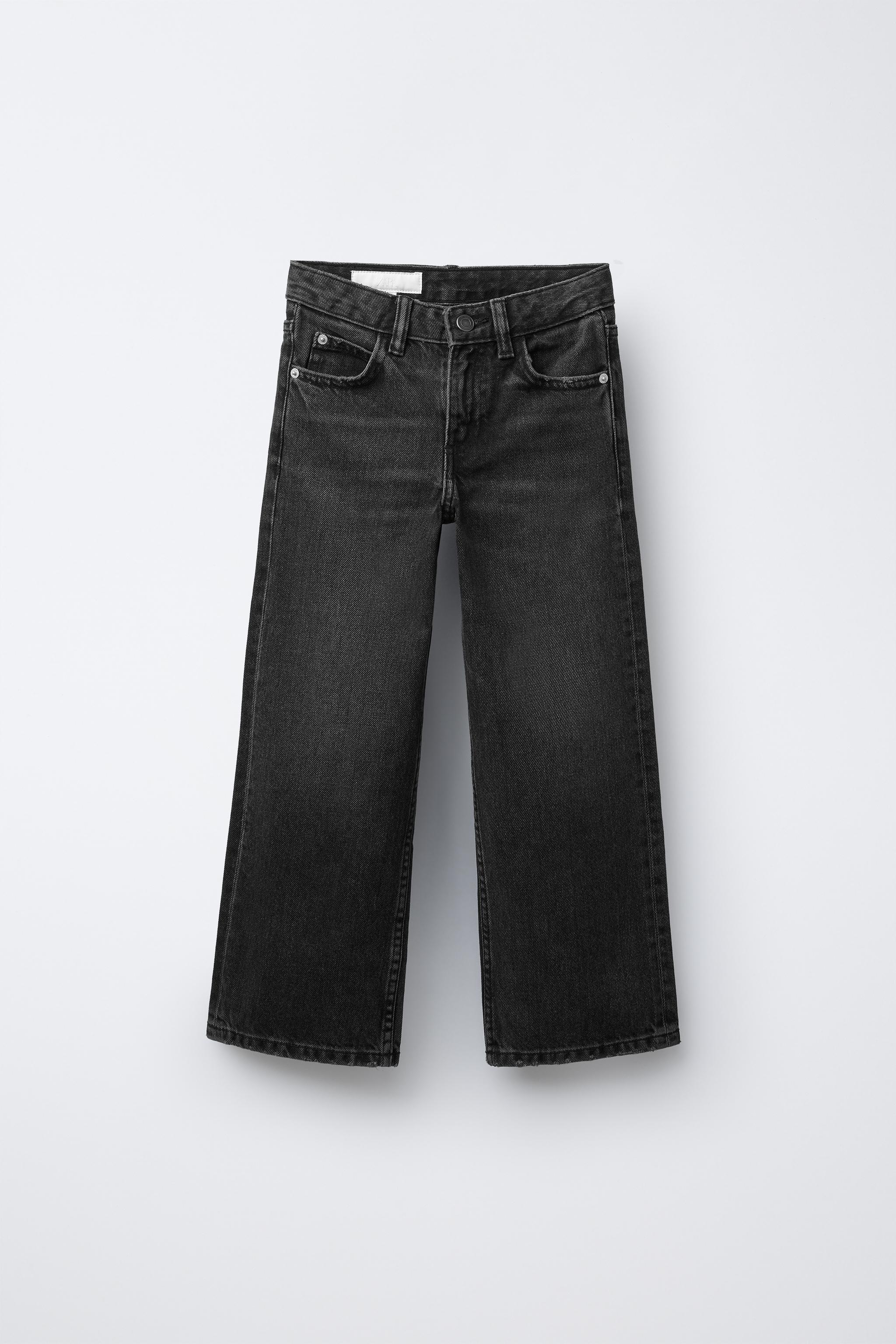 WIDE LEG“ DŽINSAI SU SPARNAIS IR BLIZGUČIAIS - Juoda | ZARA