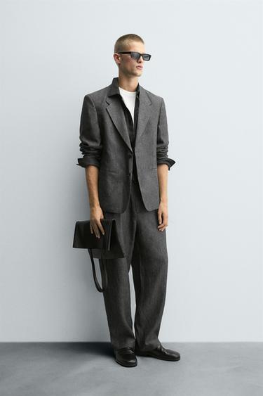 BLAZER COSTUME 100 % LIN - Gris chiné de Zara - Image 3