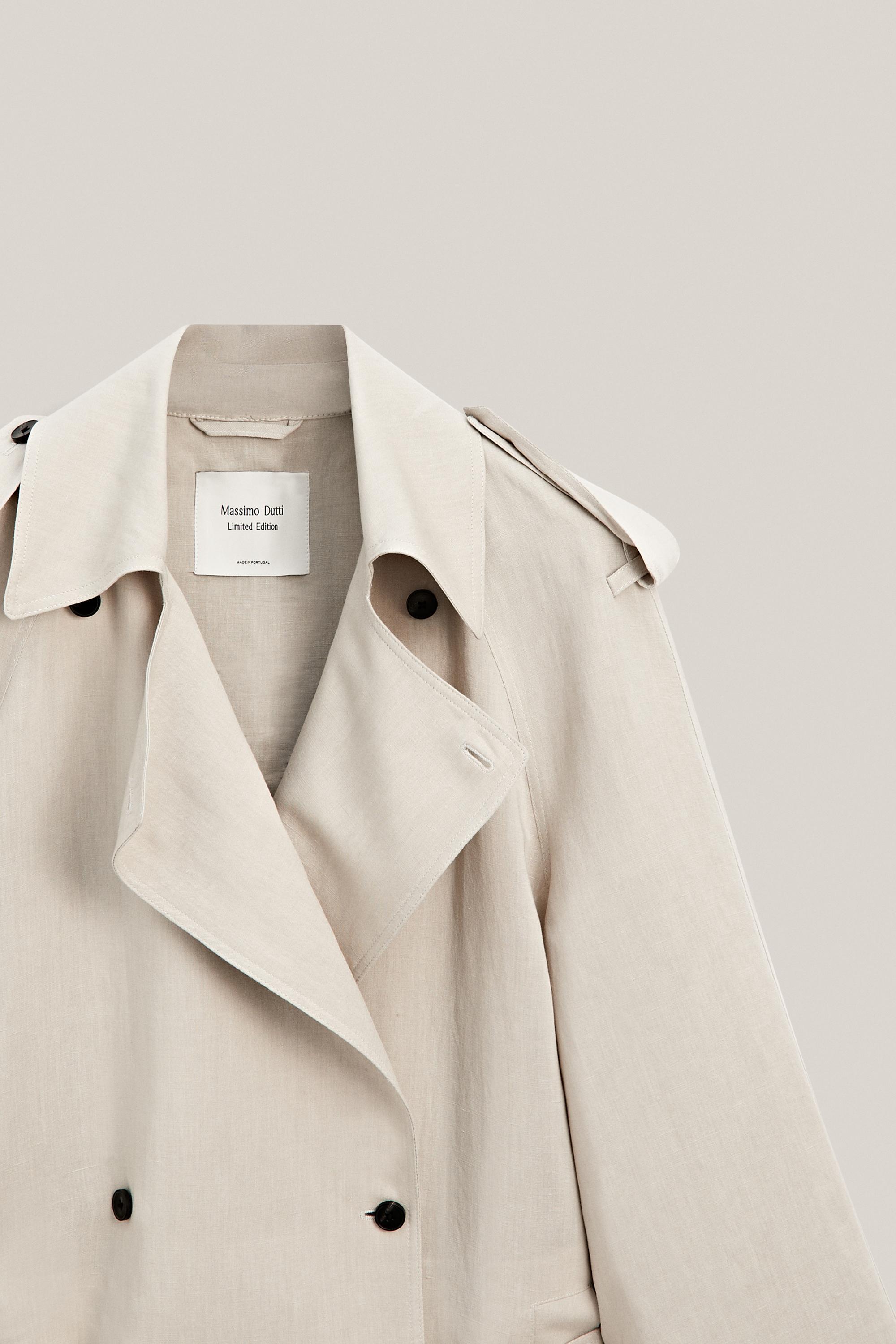 Oversize linen blend trench coat - LIMITED EDITION
