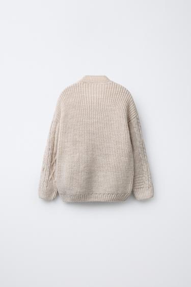 GILET EN MAILLE PATCHWORK - Écru de Zara - Image 1