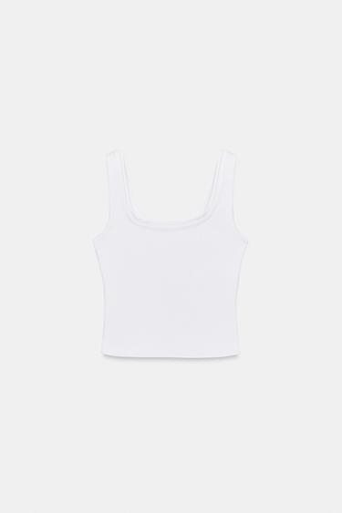 TOP SUPERPOSICIÓN - Blanco de Zara