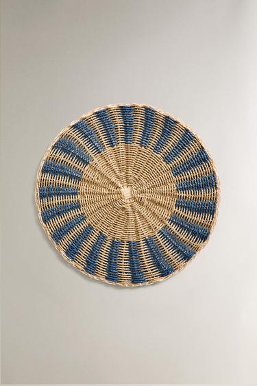 Zara ROUND RATTAN PLACEMAT - Blue gray - Image 0