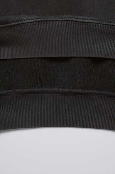 SWEAT EFFET DÉLAVÉ VARSITY - Gris anthracite de Zara - Image 3