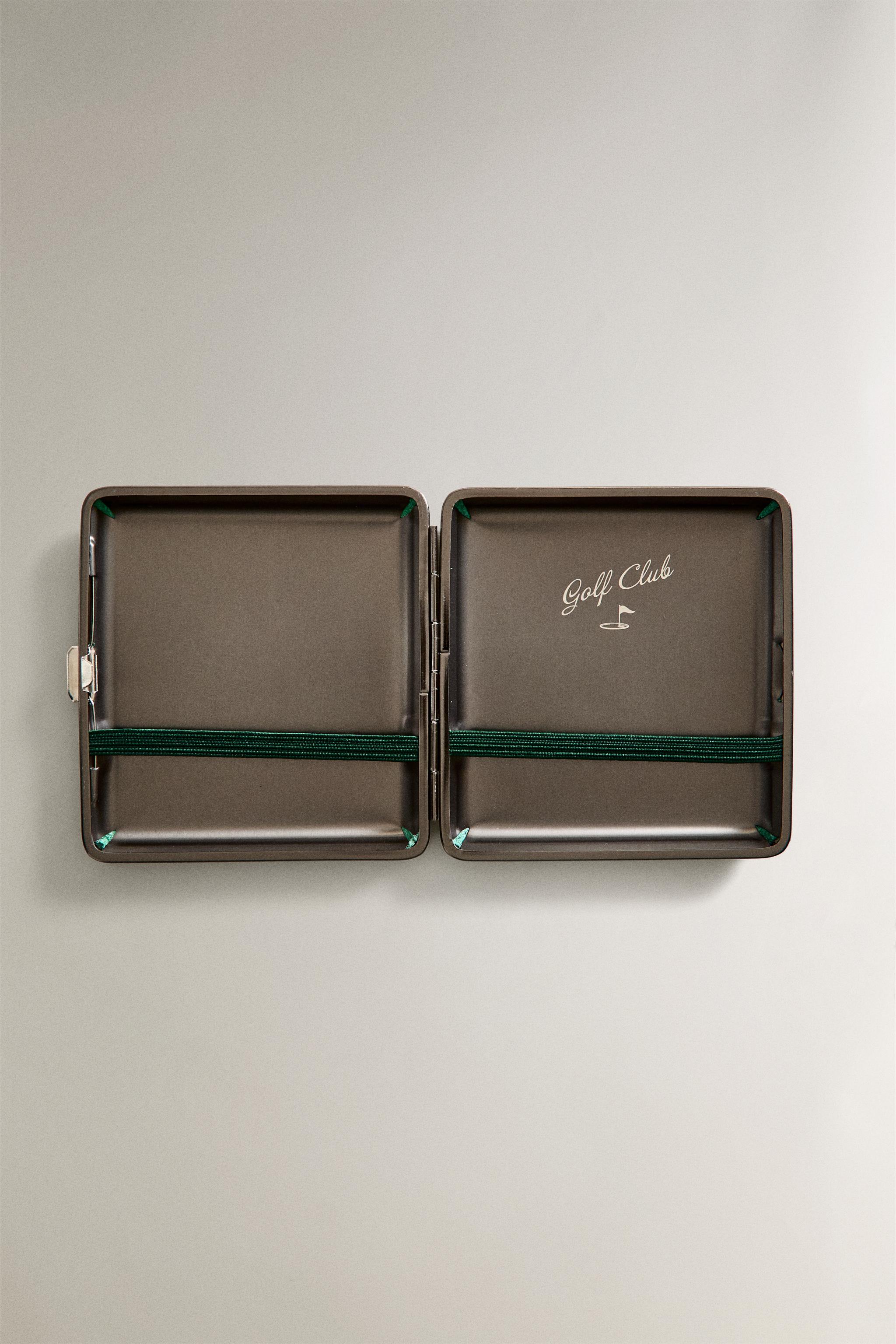 GREEN LEATHER CIGARETTE CASE
