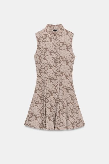 ROBE COURTE EN JACQUARD - Beige de Zara - Image 3