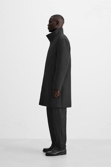 COAT WITH DETACHABLE COLLAR - Grey by Zara - Image 3
