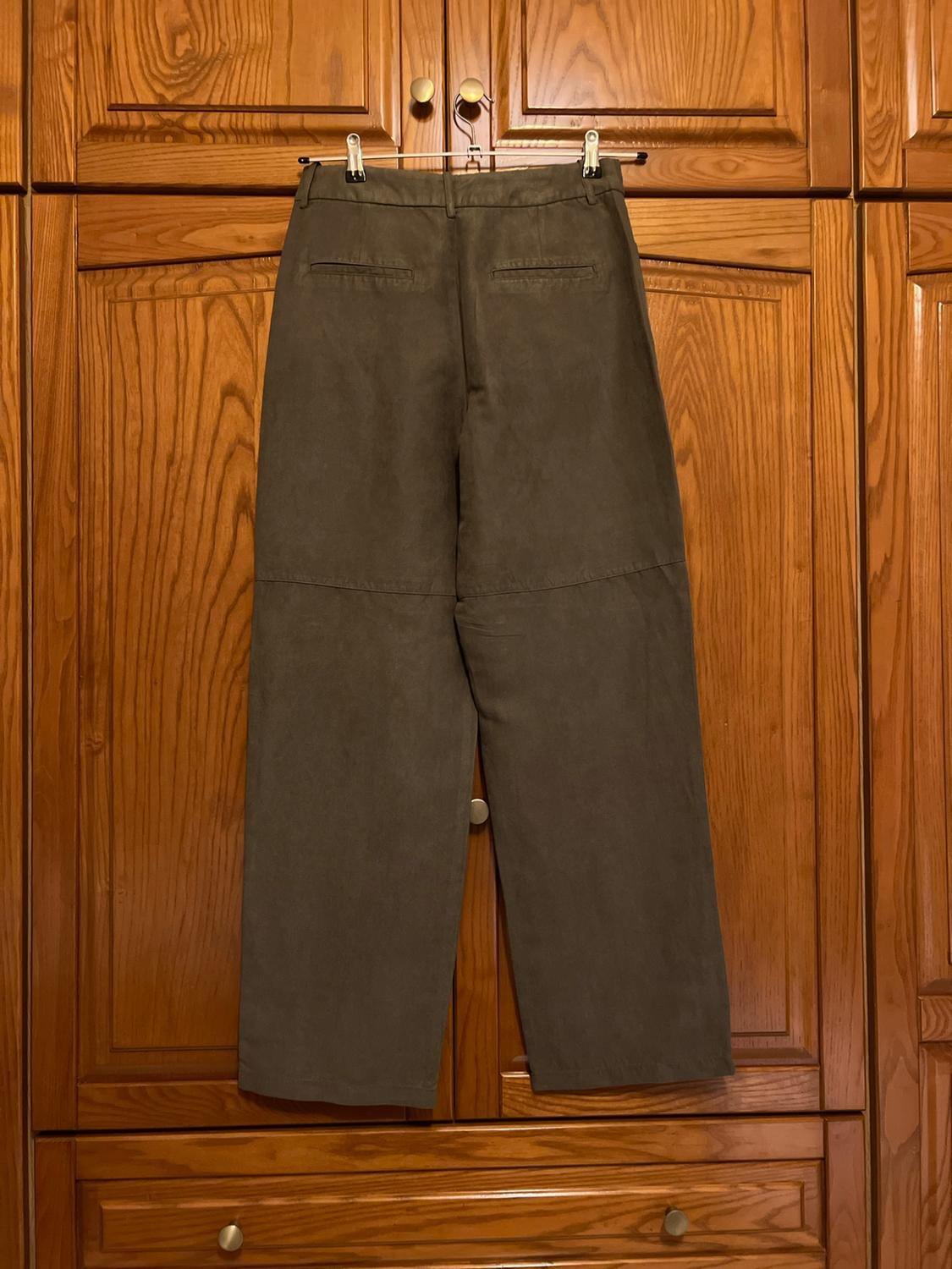 FAUX SUEDE STRAIGHT-LEG TROUSERS - Image 5