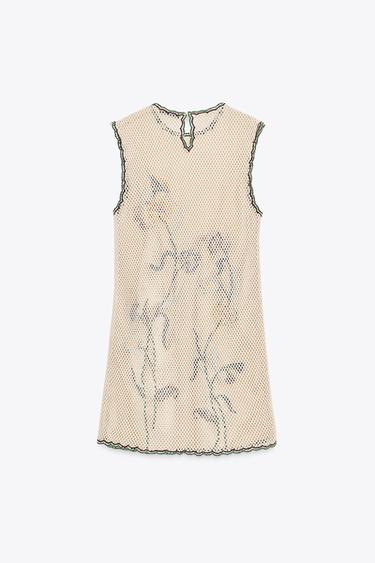 ZW COLLECTION FLORAL EMBROIDERED CROCHET DRESS - Multicoloured by Zara - Image 6