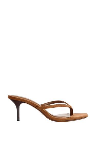 STRAPPY HEELED SANDALS - Brown by Zara