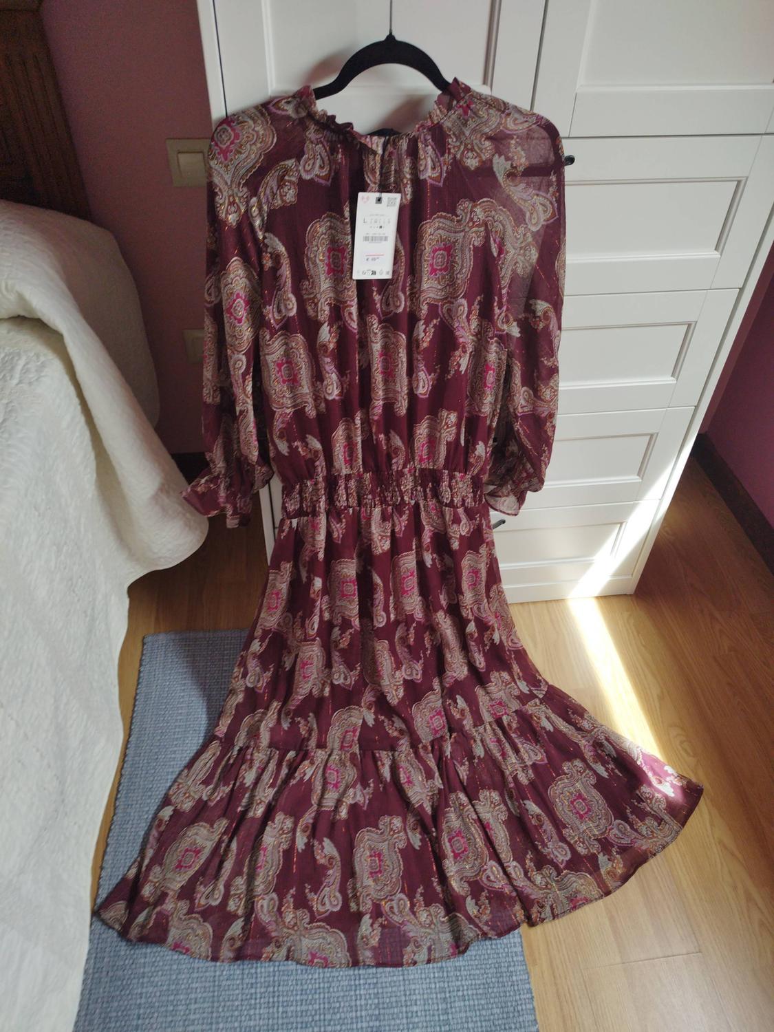 LONG METALLIC THREAD PRINTED DRESS - Image 5