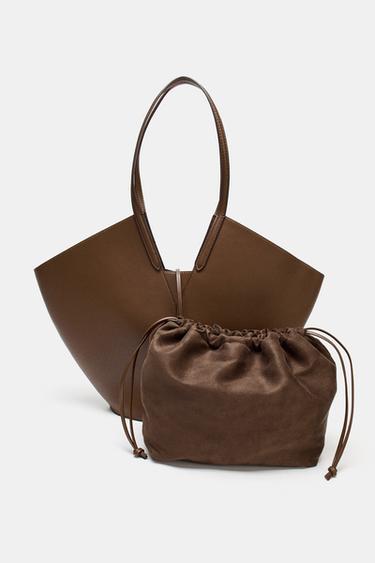 MAXI SAC SHOPPER CABAS - Marron de Zara - Image 5