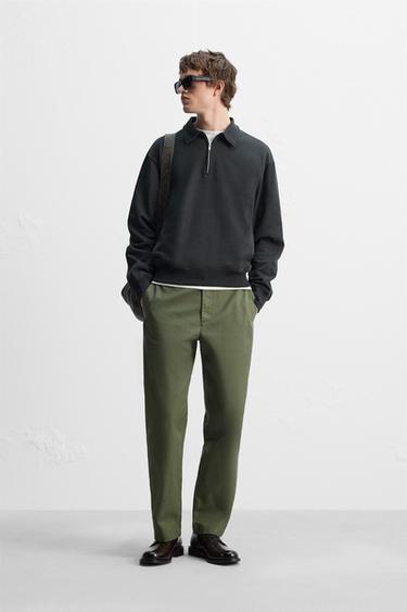 Zara ZIP POLO SWEATSHIRT - Charcoal - Image 0