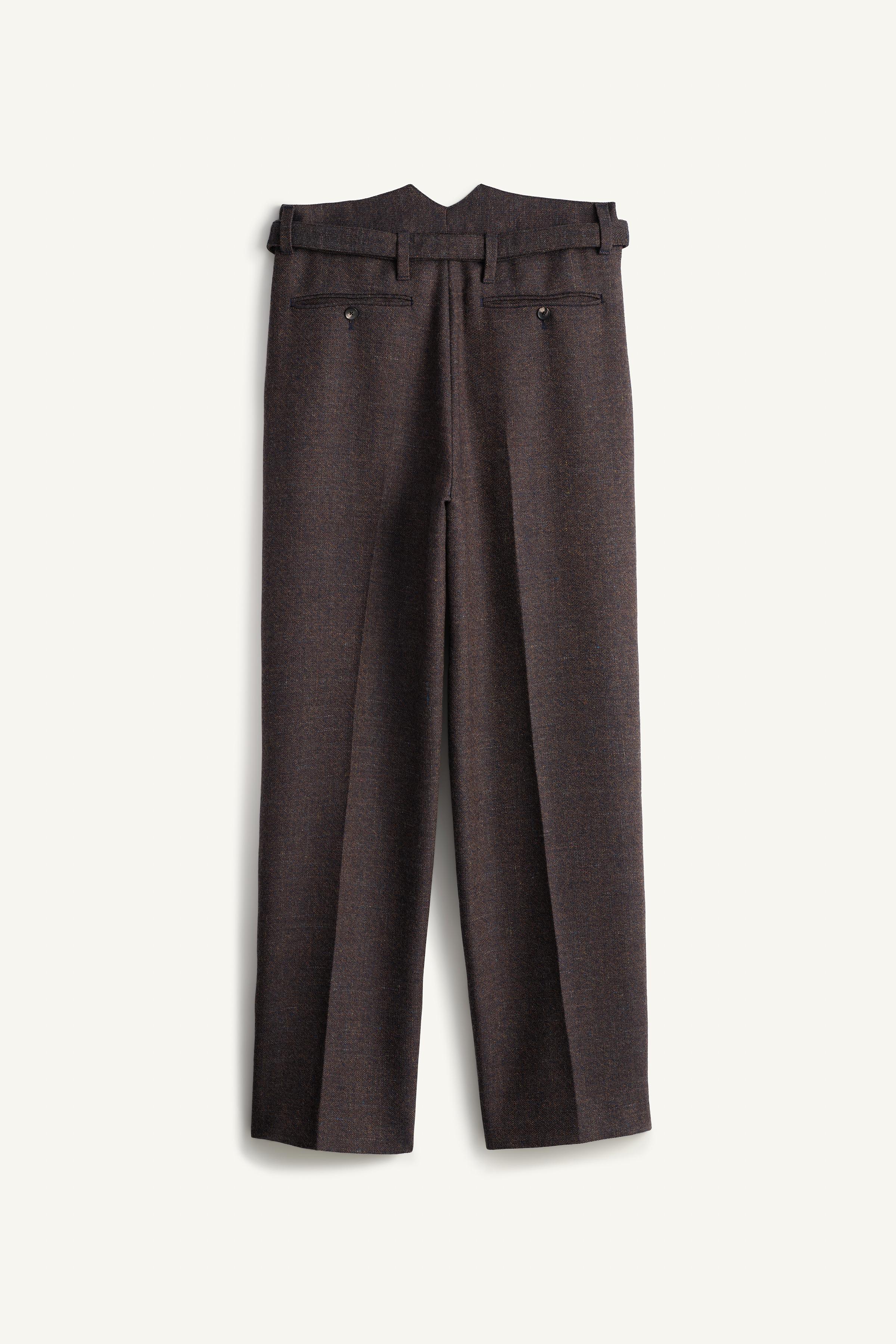 PANTALON CEINTURE COSTUME STRUCTURE MÉLANGE LAINE