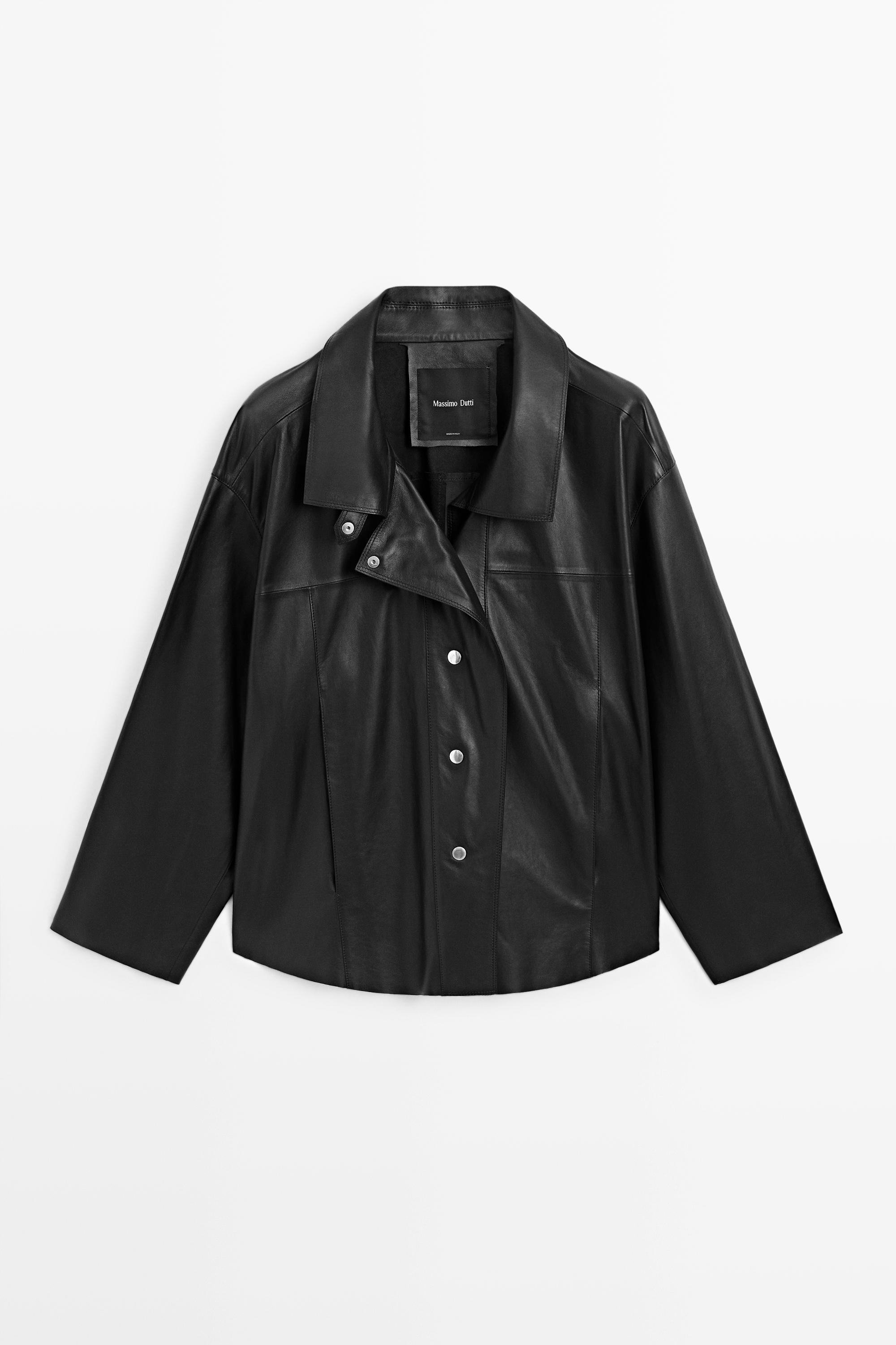 Veste détails boutons cuir