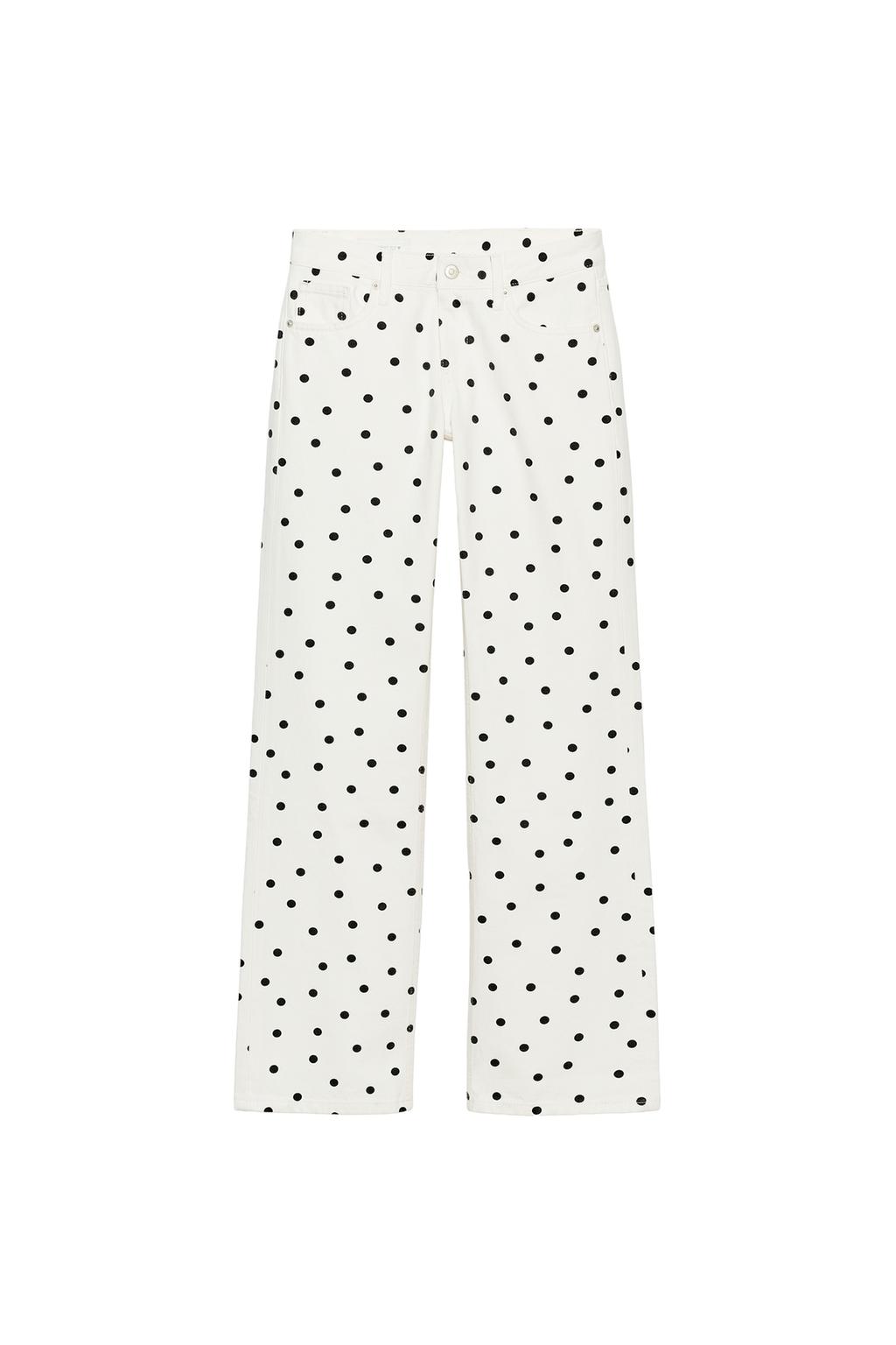 TRF LOW RISE WIDE LEG POLKA DOT JEANS - image 4