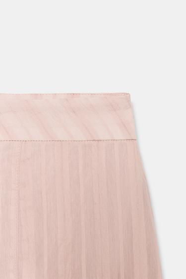 JUPE MI-LONGUE À GODETS - Rose poudré de Zara - Image 6