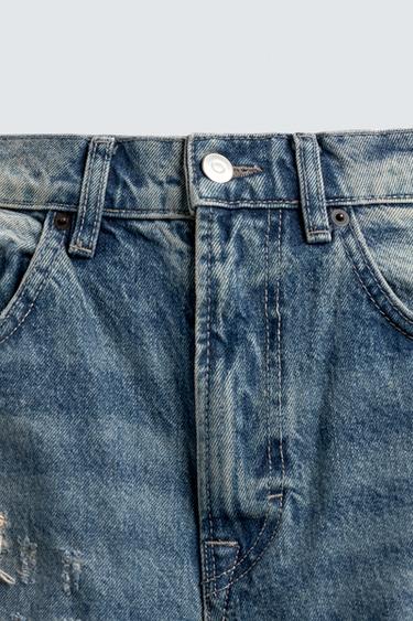 JEAN COUPE BALLON DÉCHIRÉ - Bleu moyen de Zara - Image 9