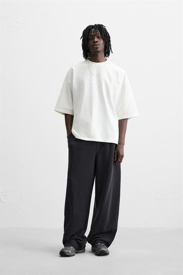 SUDADERA LAVADA TEXTOS - Blanco roto de Zara - Imagen 0