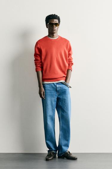 TEXTURED COTTON JUMPER - Red by Zara