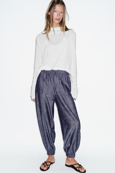 Zara SPORTSKE PANTALONE SA MANŽETNAMA – indigo – Slika 0