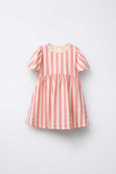 Zara STRIPED DRESS - Pink / Mauve