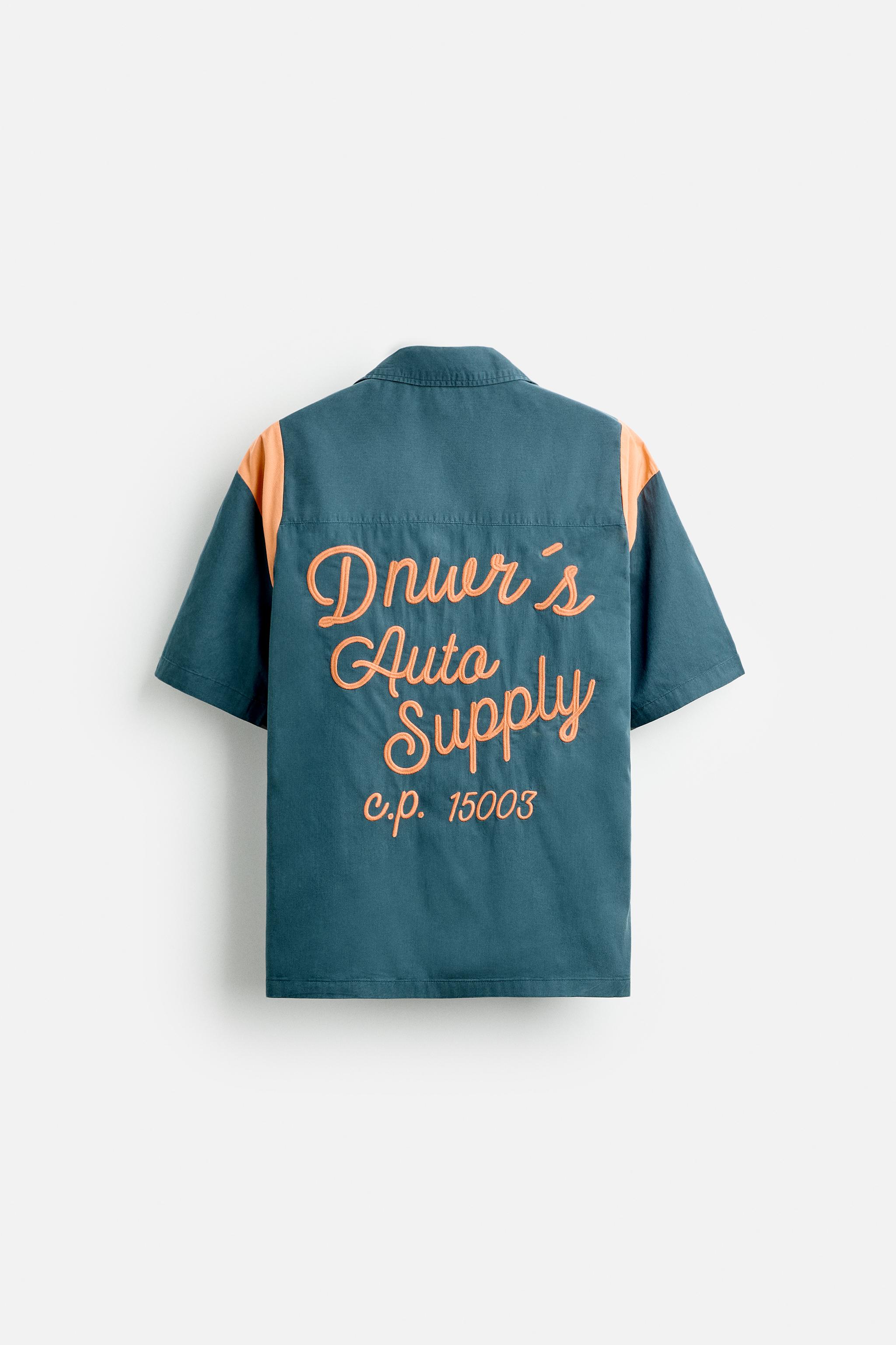 COLOUR BLOCK PATCH SHIRT - Blue | ZARA Australia